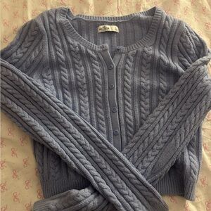 Hollister Women's Light Blue Cable Cardigan